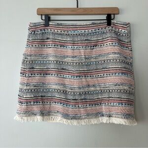 Loft Woven Multicolored Mini Skirt with Slip 14